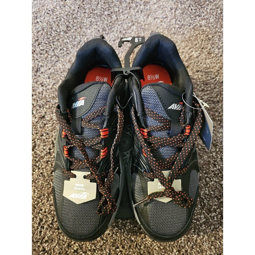 AVIA Men’s Athletic Shoe Size 8.5 W Black With Red Accents